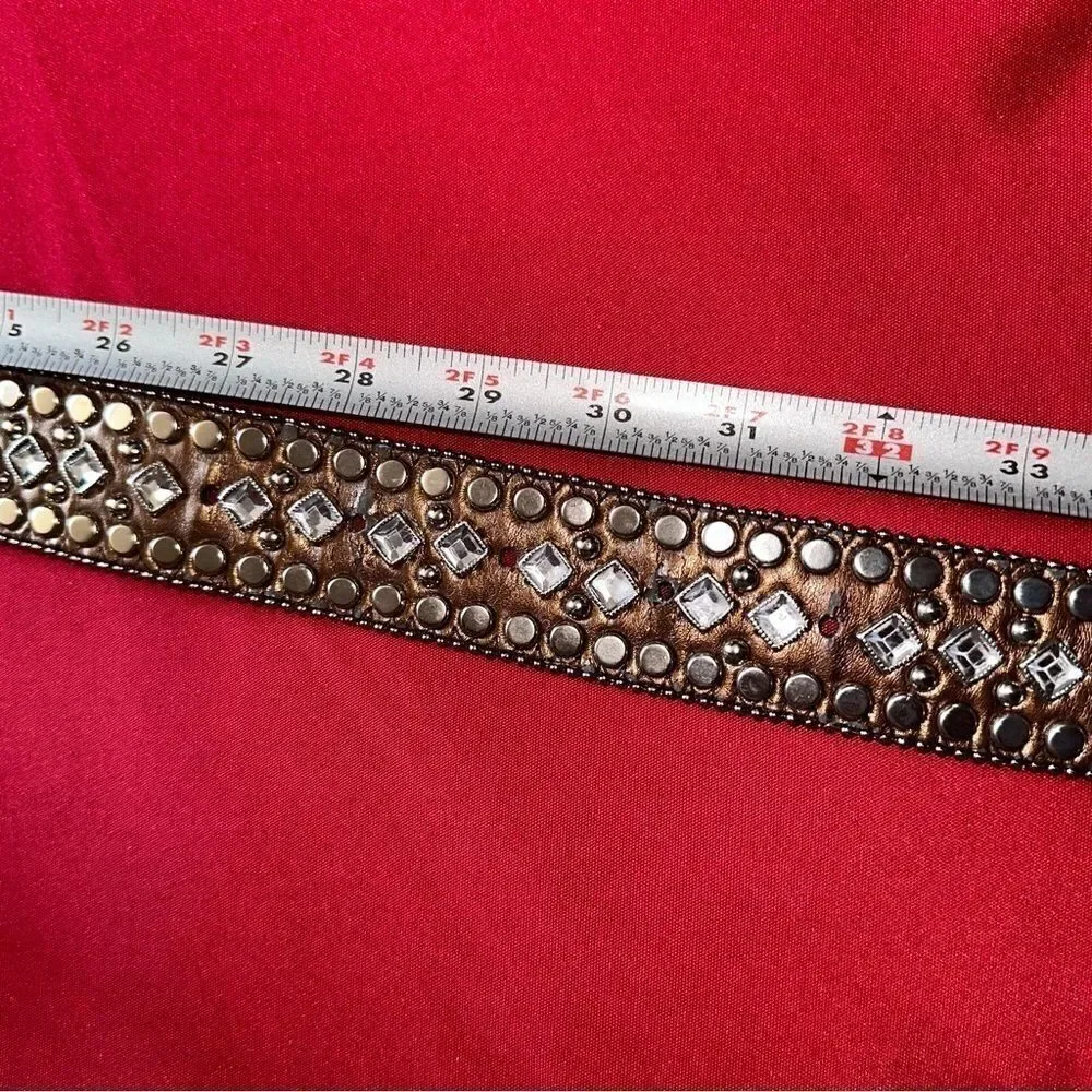 Leather bling belt size s